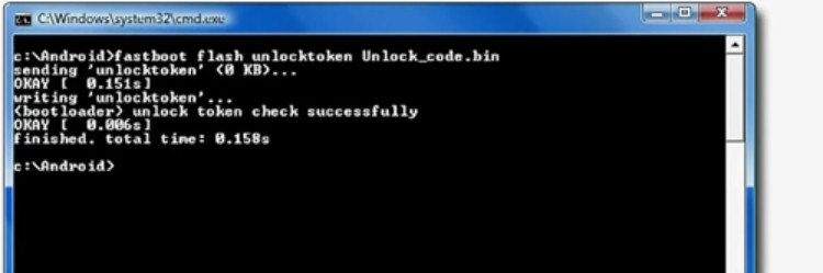 fastboot flash unlocktoken 