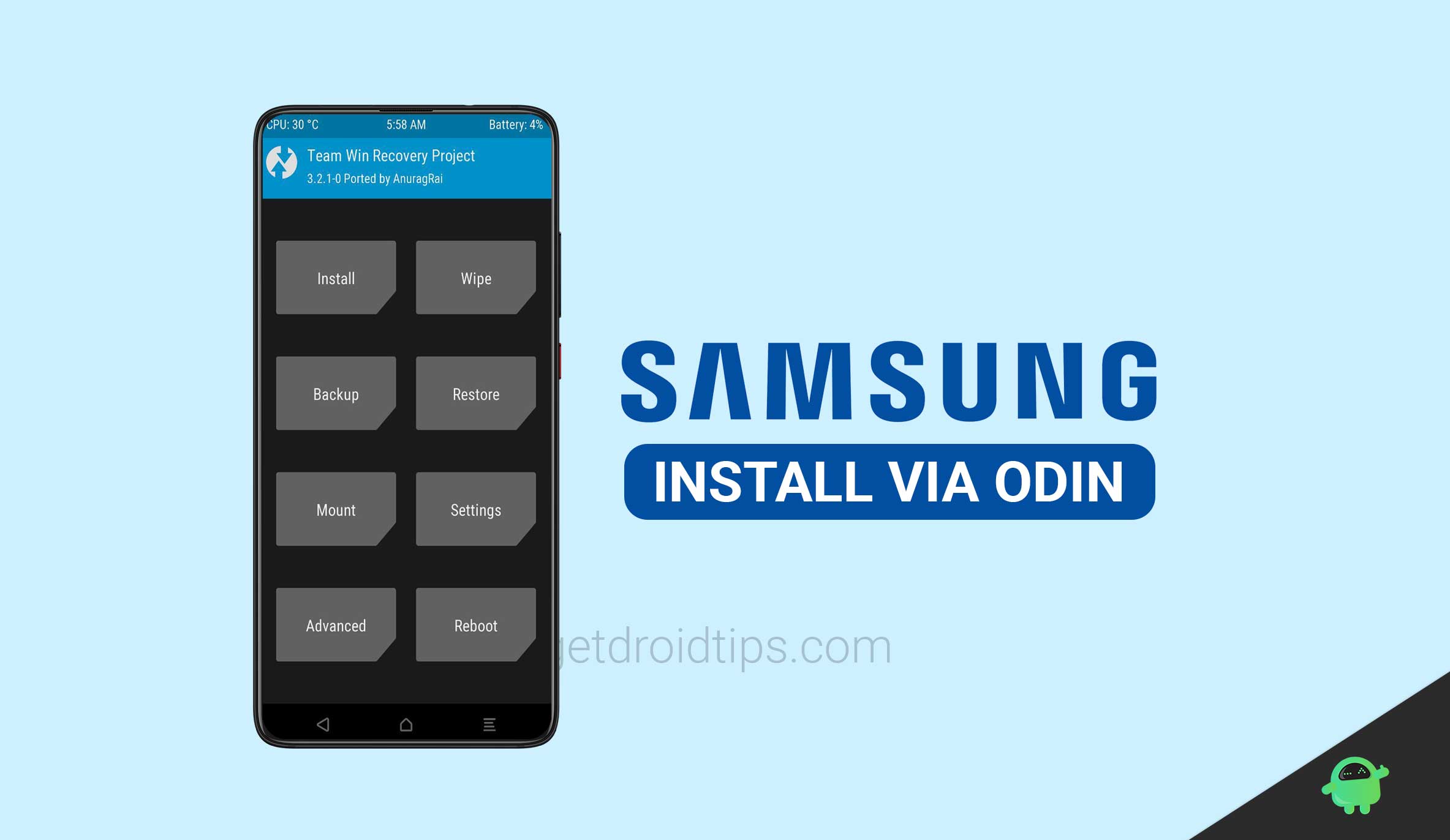 How to Install TWRP Recovery on any Samsung using ODIN