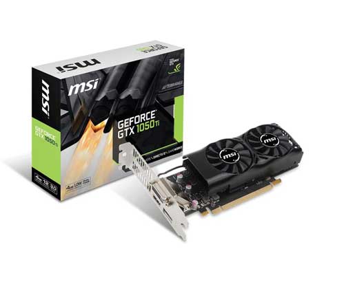 MSI Geforce GTX 1050 Ti 4GB 128-Bit GDDR5 OC PCI-E GRAPHIC CARD