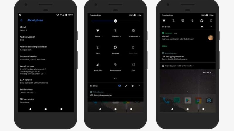 A guide to Install a Dark Theme on Android Oreo without Root