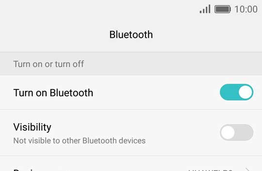 Toggling the Bluetooth