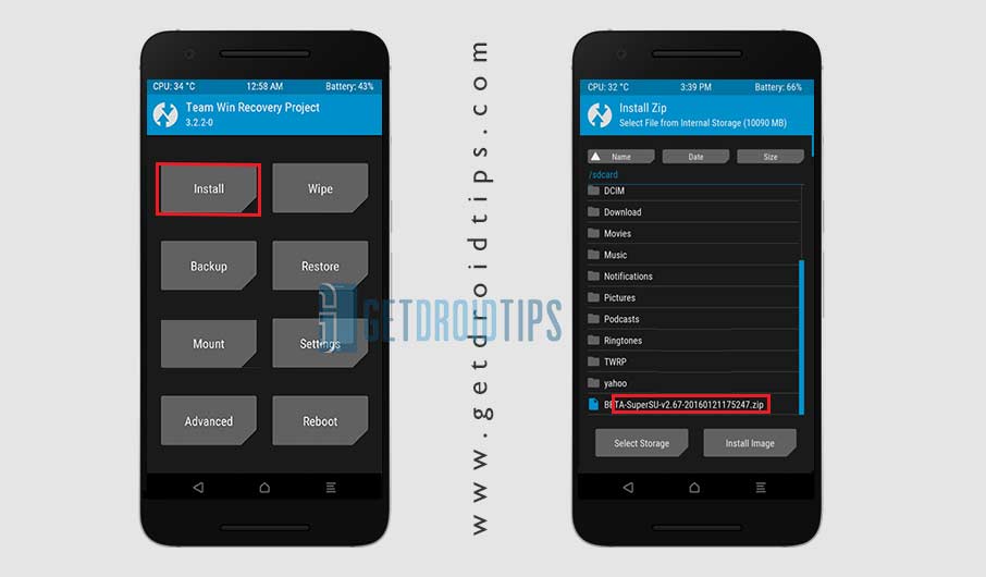 SuperSU install TWRP