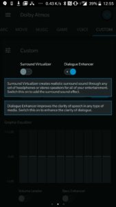 Dolby Atmos Surround Virtualizer and Dialogue Enhancer