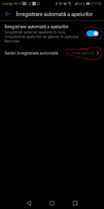 Enable Automatic recording calls option