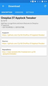 OnePlus 5T Applock Tweaker Face Unlock Xposed Module