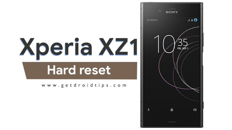 How to perform a Hard reset on Sony Xperia XZ1 smartphone