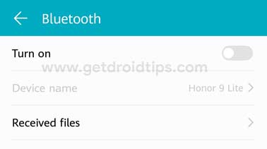 Huawei Bluetooth Option Toggle