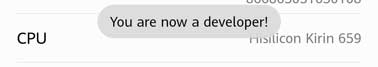 Huawei Developer enabled