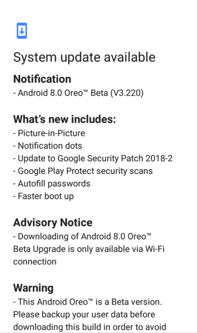Nokia 3 Android Oreo Beta v3.220