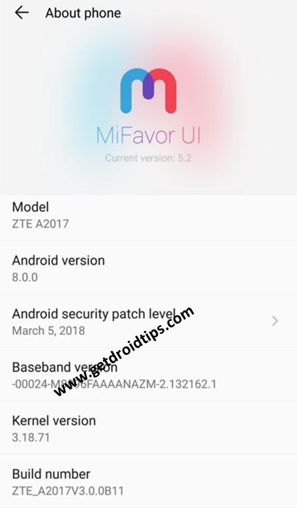 Download And Install Zte 017v3 0 0b11 Oreo Firmware For Zte Axon 7