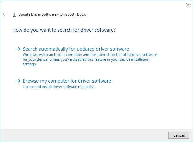 select Browse my computer for driver software
