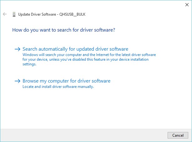 select Browse my computer for driver software