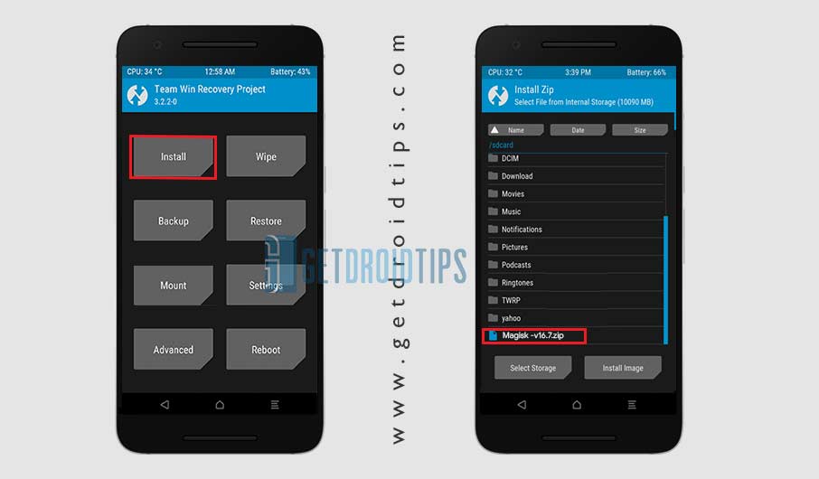 Install Magisk TWRP