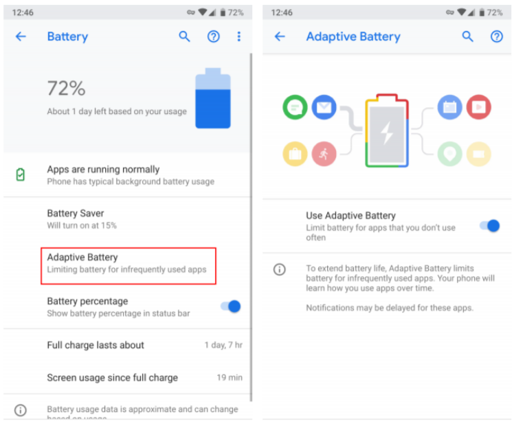 Время работы андроида. Адаптивные уведомления Android 9. Adaptive Battery. Adaptive Battery где находится. Как увеличить время работы Android смартфона.