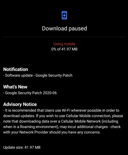 June 2020 security patch for Nokia 6.1