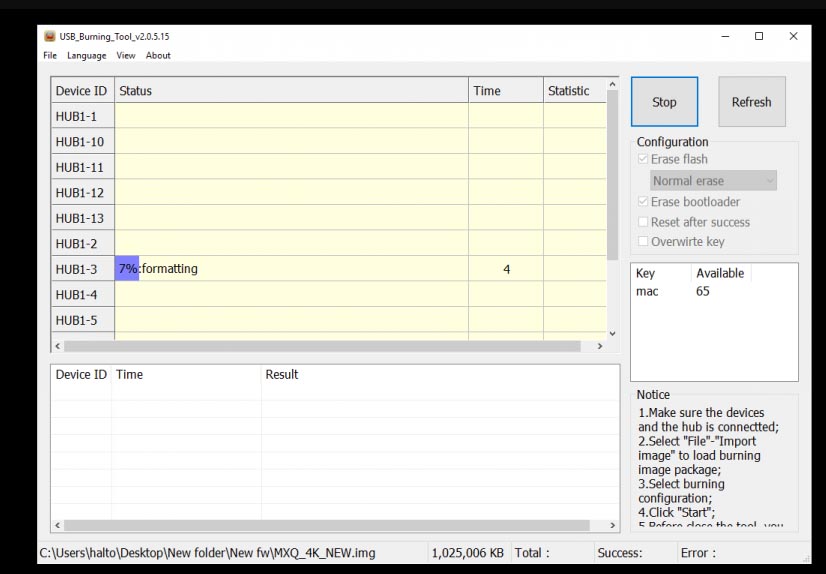 get key failed usb burning tool