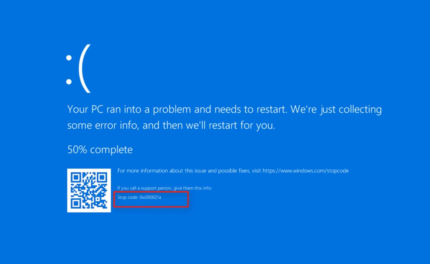 How to Fix Windows Error Code 0xc000021a