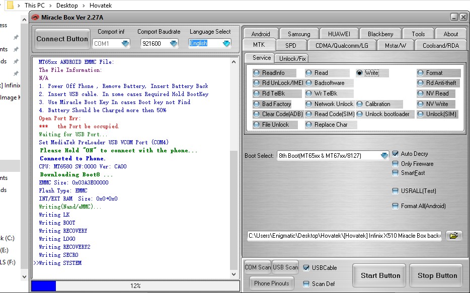 Flash Firmware Using Miracle Box