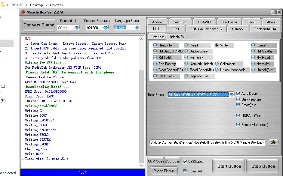 Flash Firmware Using Miracle Box