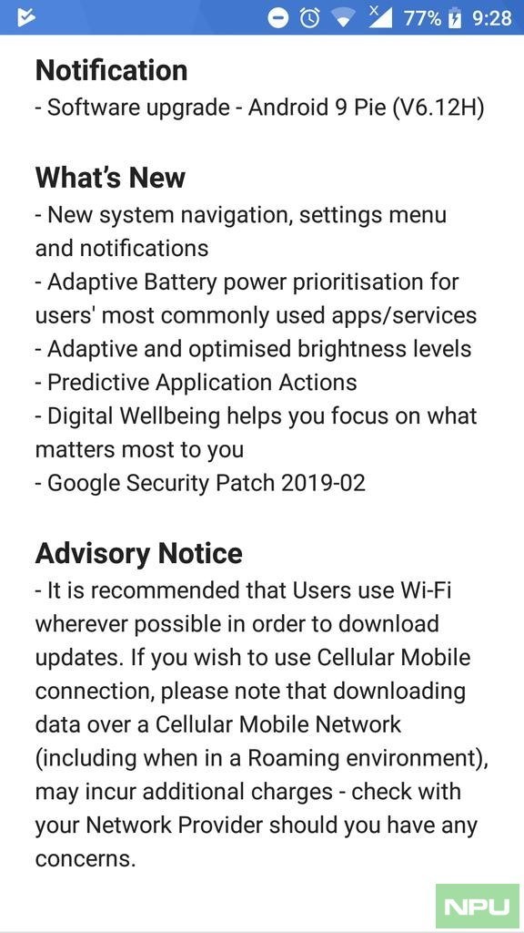 Nokia 6 starts receiving Android 9.0 Pie update