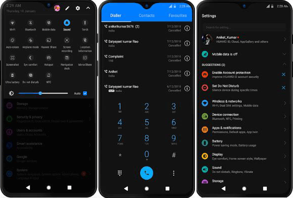 Preview of Dark Theme on Honor/Huawei devices