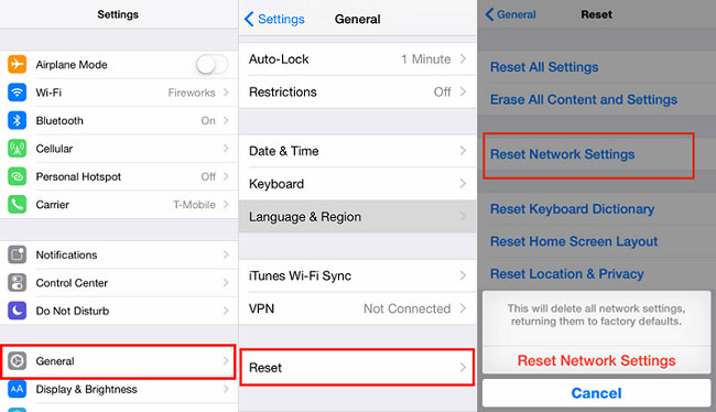 iphone 13 pro reset network settings