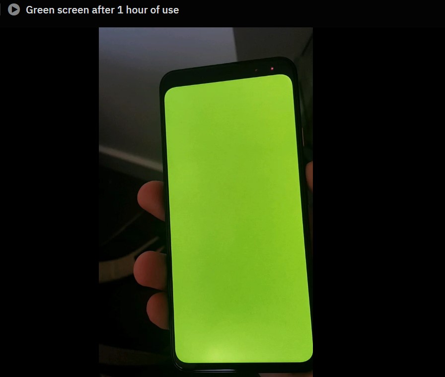 Pixel 4 green screen issue