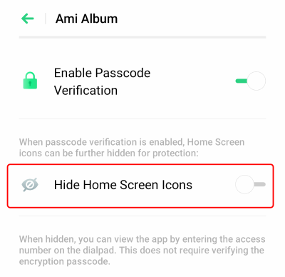 Hide home screen icons