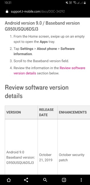T-mobile S8 update