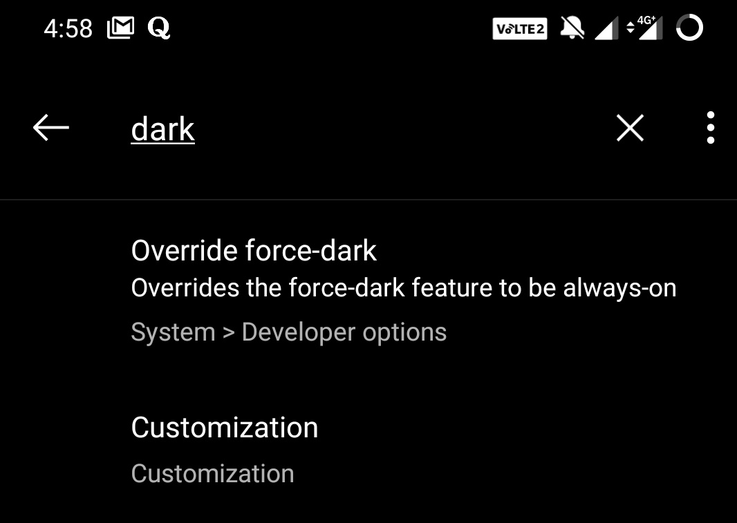 enable dark mode on all Apps