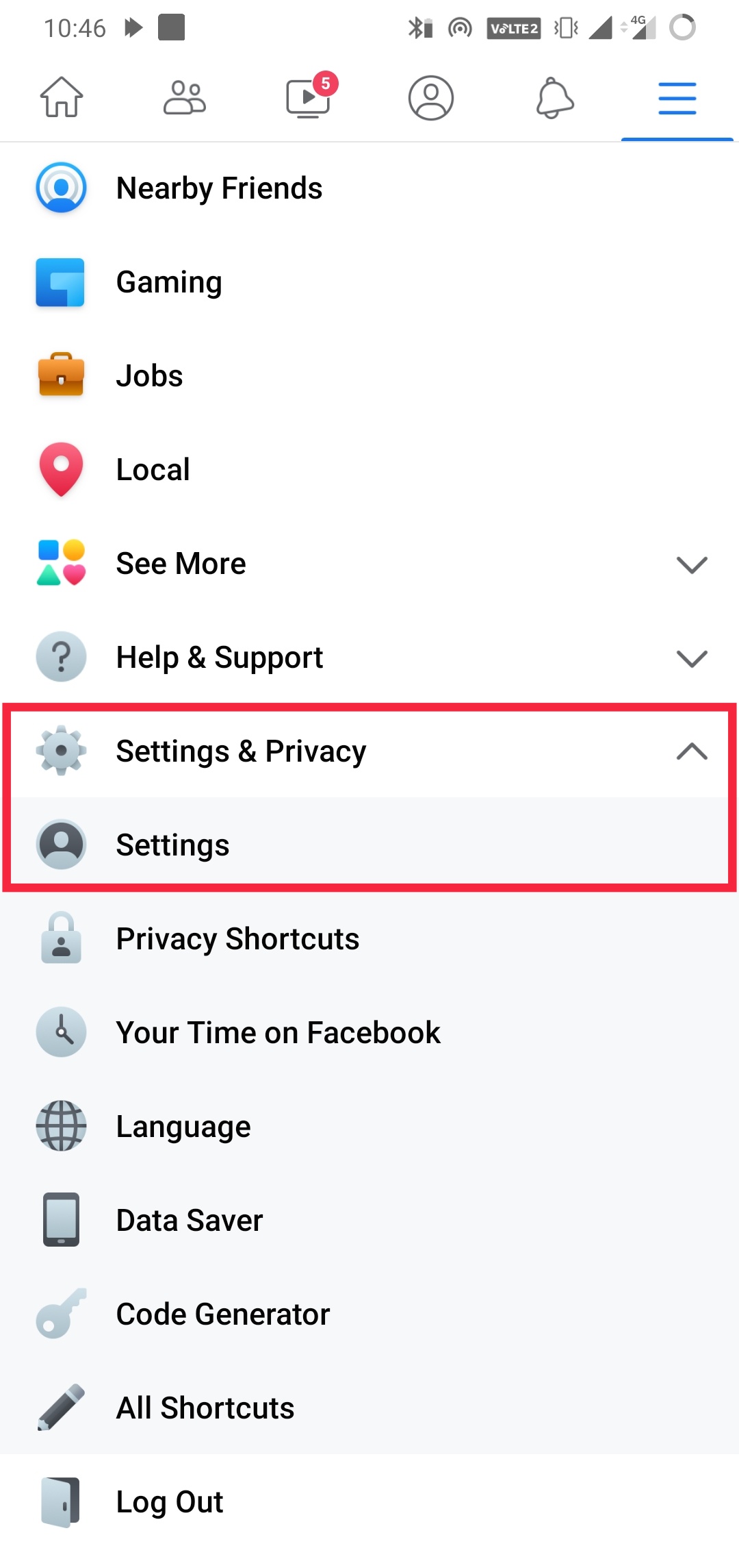 disable always active status on Facebook app