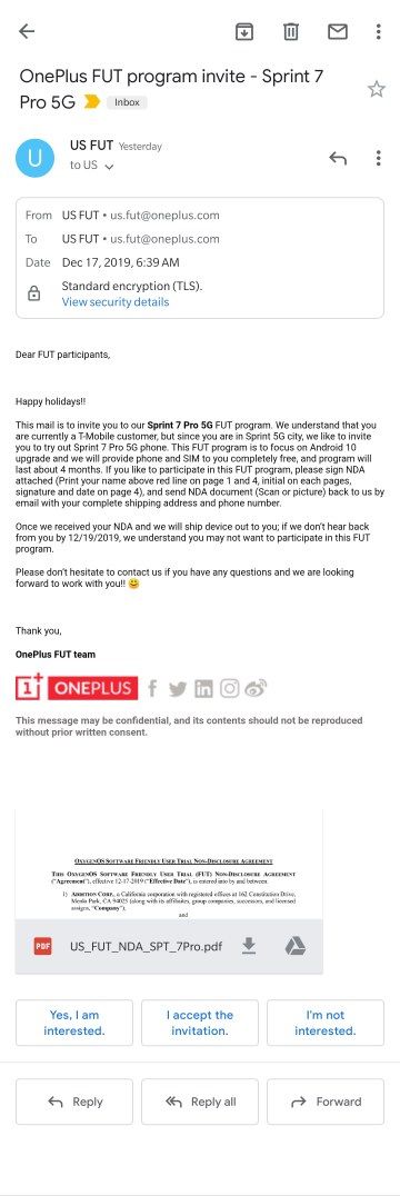 OnePlus 7 Pro 5G Android 10 update