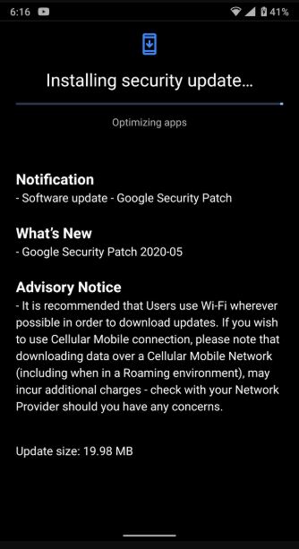 nokia 8 sirocco may update