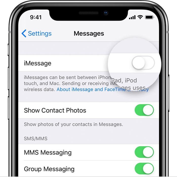 imessage iphone off