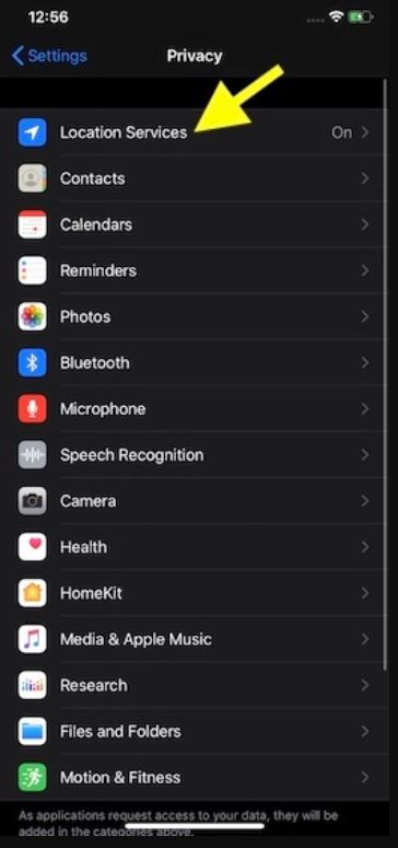 location services iphone 11