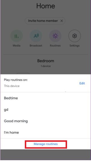 manage routines google home