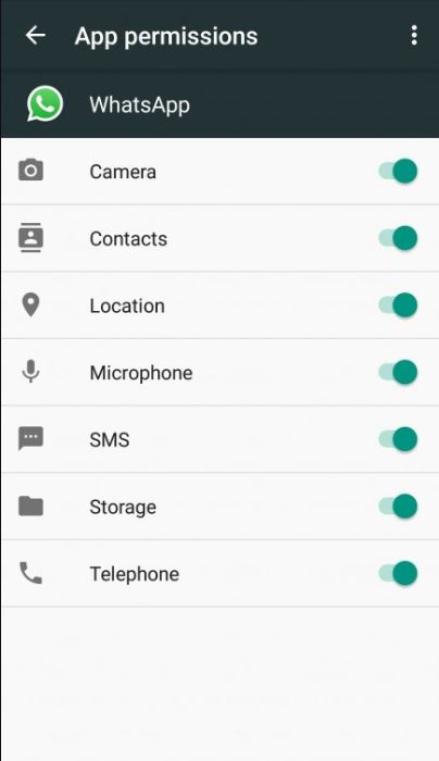 Whatsapp permissions