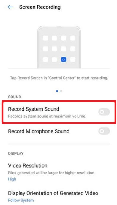 screen recording realme ui