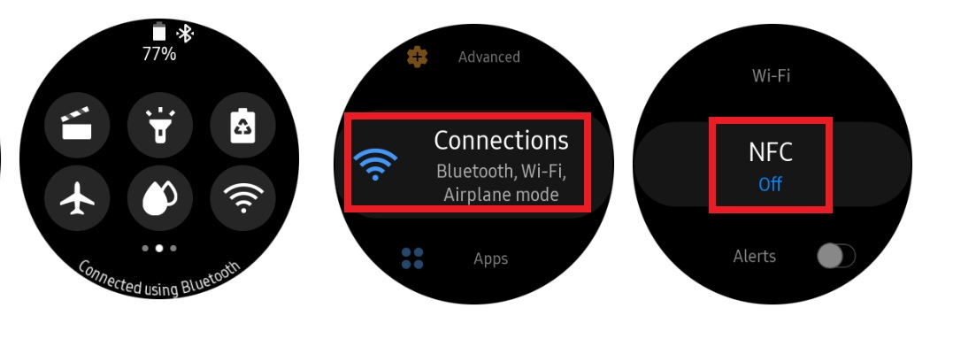 turn off connections galaxy active 2