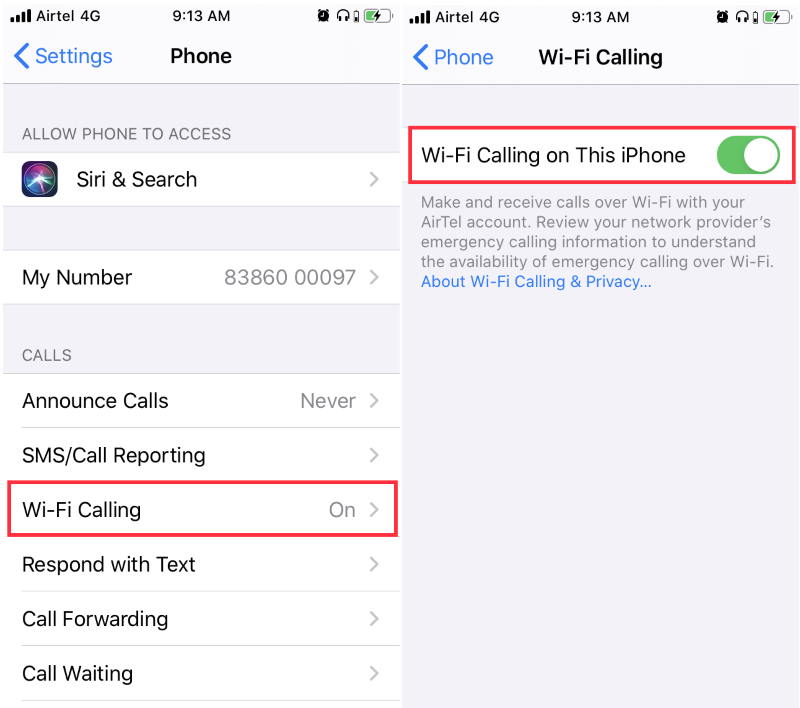 Activate Wi-Fi Calling On iPhone