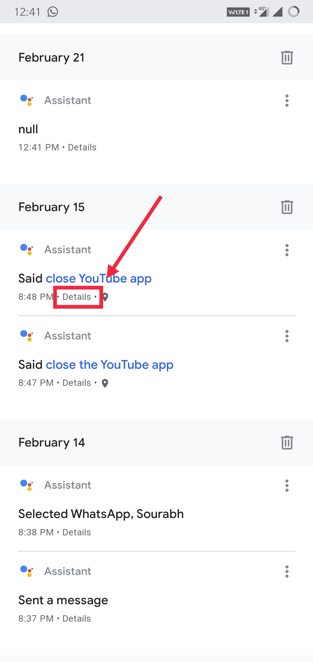 Google Assistant History