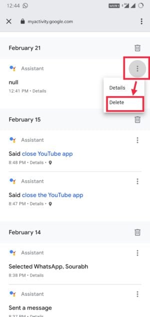 Google Assistant History