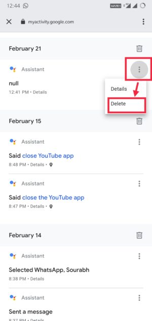 Google Assistant History