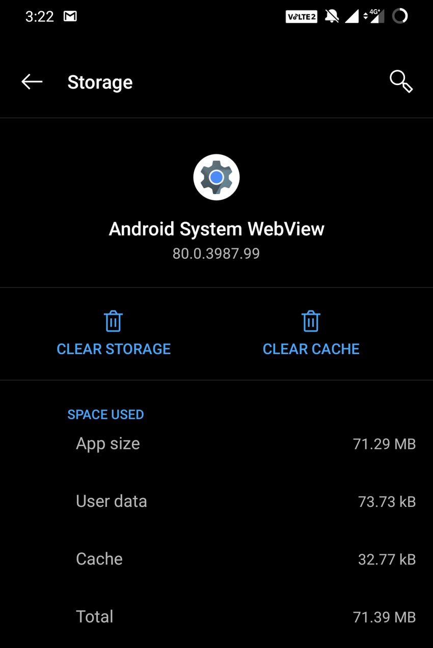 Android System Webview Cache Clear