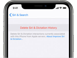Delete Siri & Dictation History