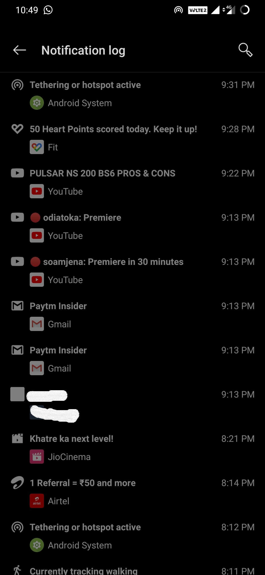 Android Notifications History