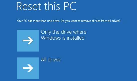reset windows pc easy
