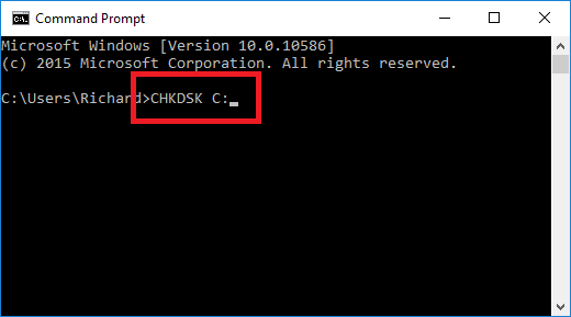 run chkdsk via cmd