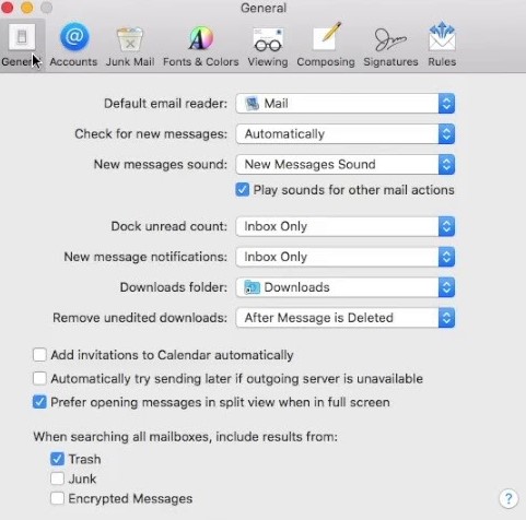 Change Rules mail