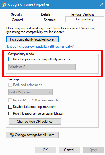 stop compatibility mode to fix Google Chrome Update Error 7: 0x80040902
